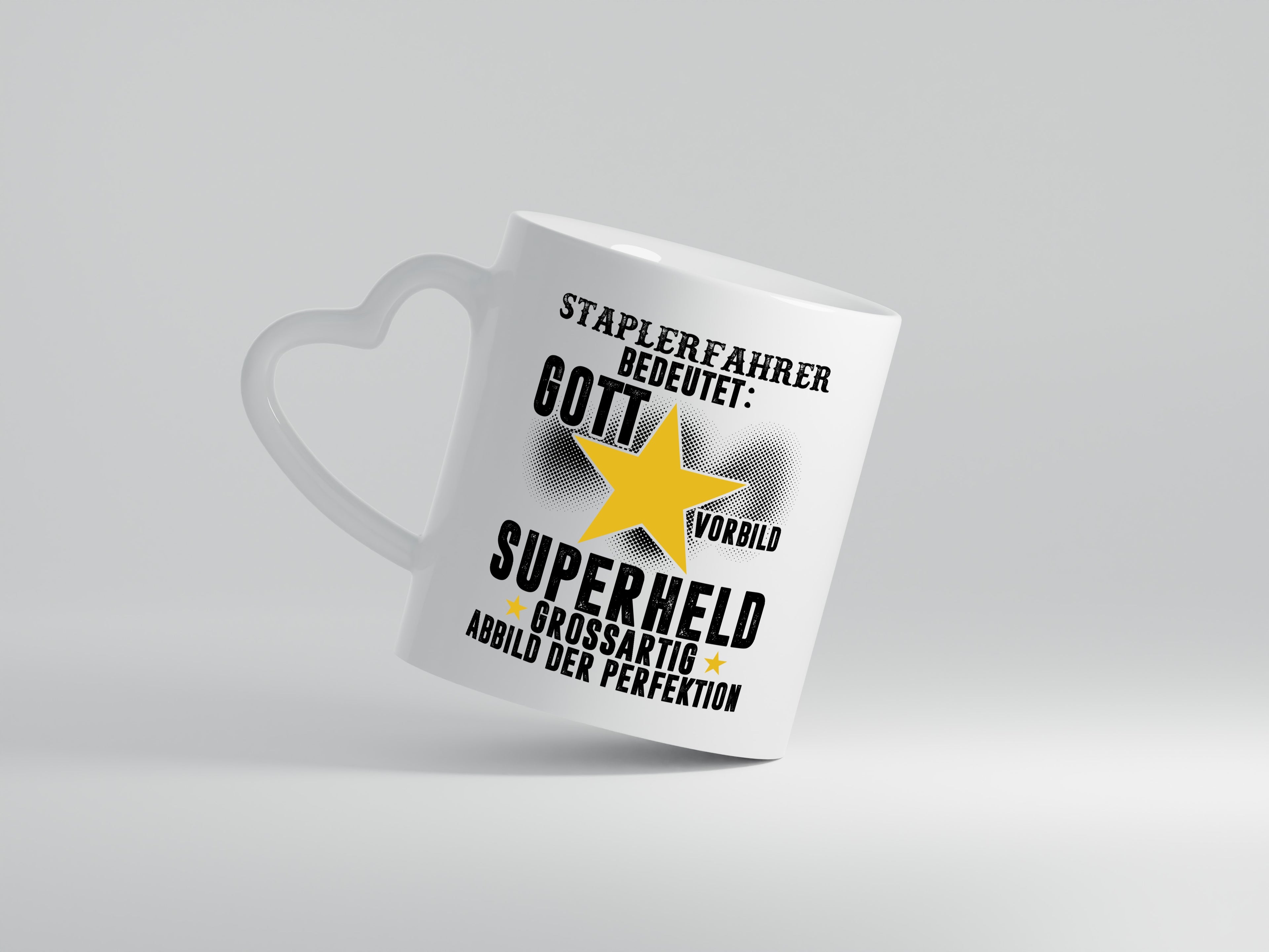 Bedeutung von Staplerfahrer | Gabelstapler Fahrer - Herzhenkel Tasse - Kaffeetasse / Geschenk / Familie