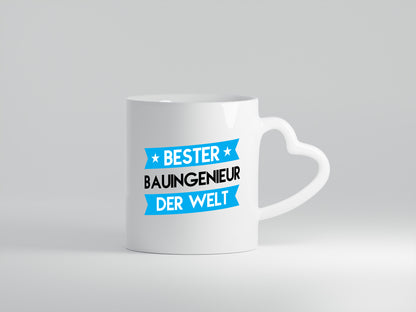 Bester Bauingenieur | Ingenieur - Herzhenkel Tasse - Kaffeetasse / Geschenk / Familie