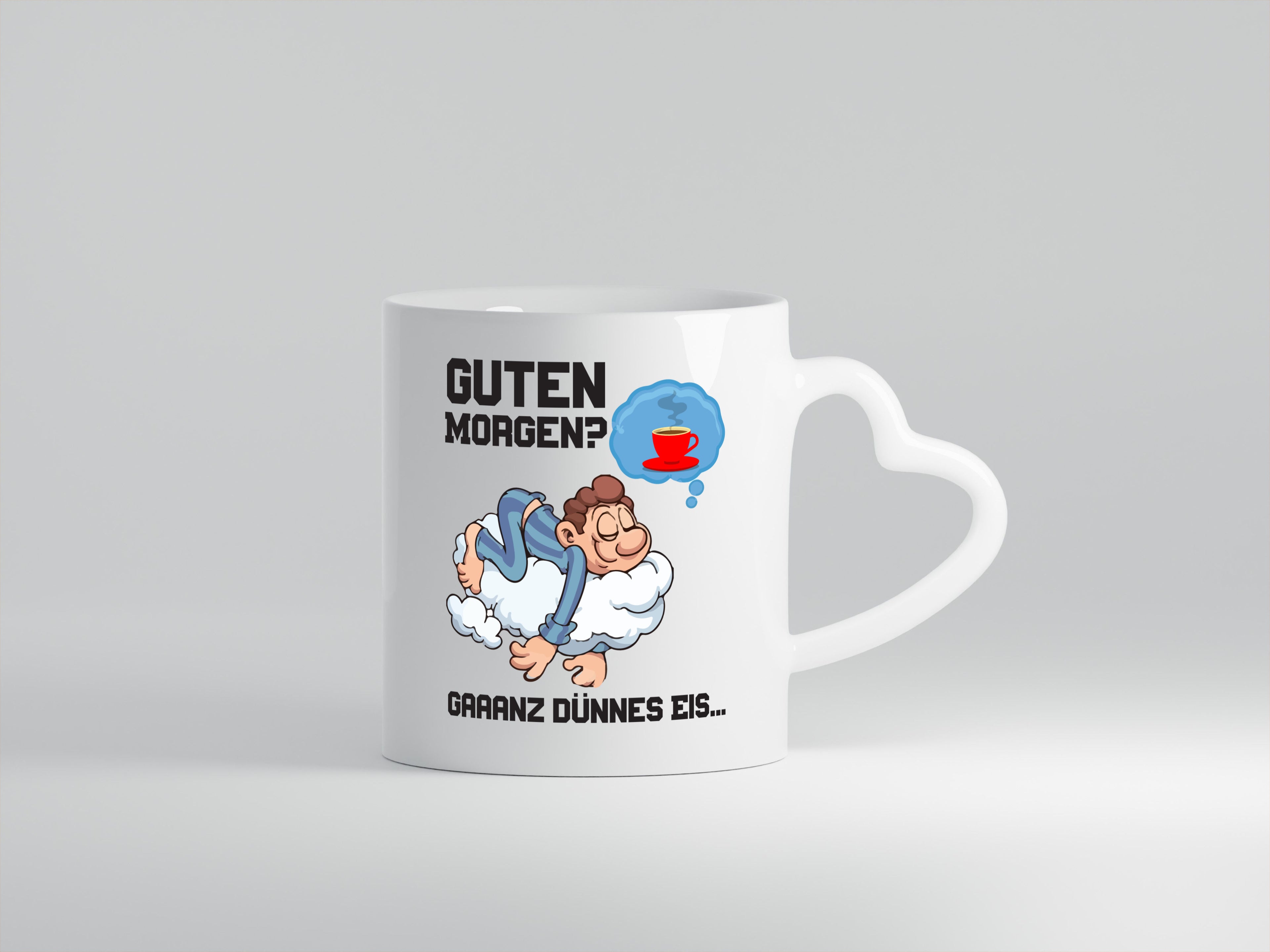 Ganz dünnes Eis | Morgenmuffel Tasse | Kaffeetrinker - Herzhenkel Tasse - Kaffeetasse / Geschenk / Familie