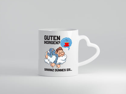 Ganz dünnes Eis | Morgenmuffel Tasse | Kaffeetrinker - Herzhenkel Tasse - Kaffeetasse / Geschenk / Familie