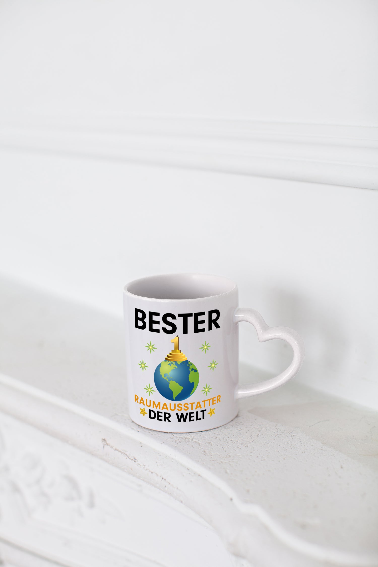 Welt Bester Raumausstatter | Wohn Ausstatter - Herzhenkel Tasse - Kaffeetasse / Geschenk / Familie