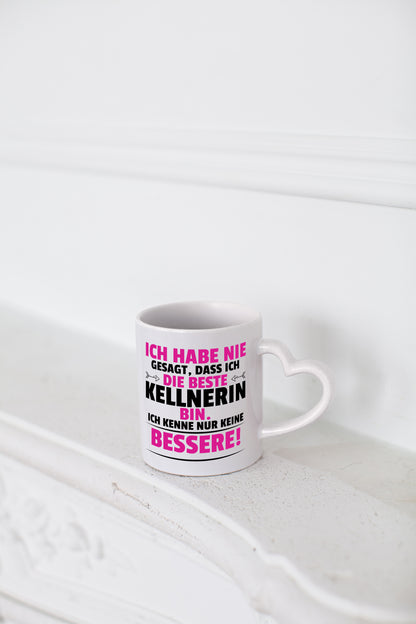 Die Beste Kellnerin | Beruf kellnern | Bedienung - Herzhenkel Tasse - Kaffeetasse / Geschenk / Familie