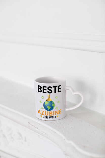 Welt Beste Azubine | Ausbildung | Lehre | Lehrling - Herzhenkel Tasse - Kaffeetasse / Geschenk / Familie