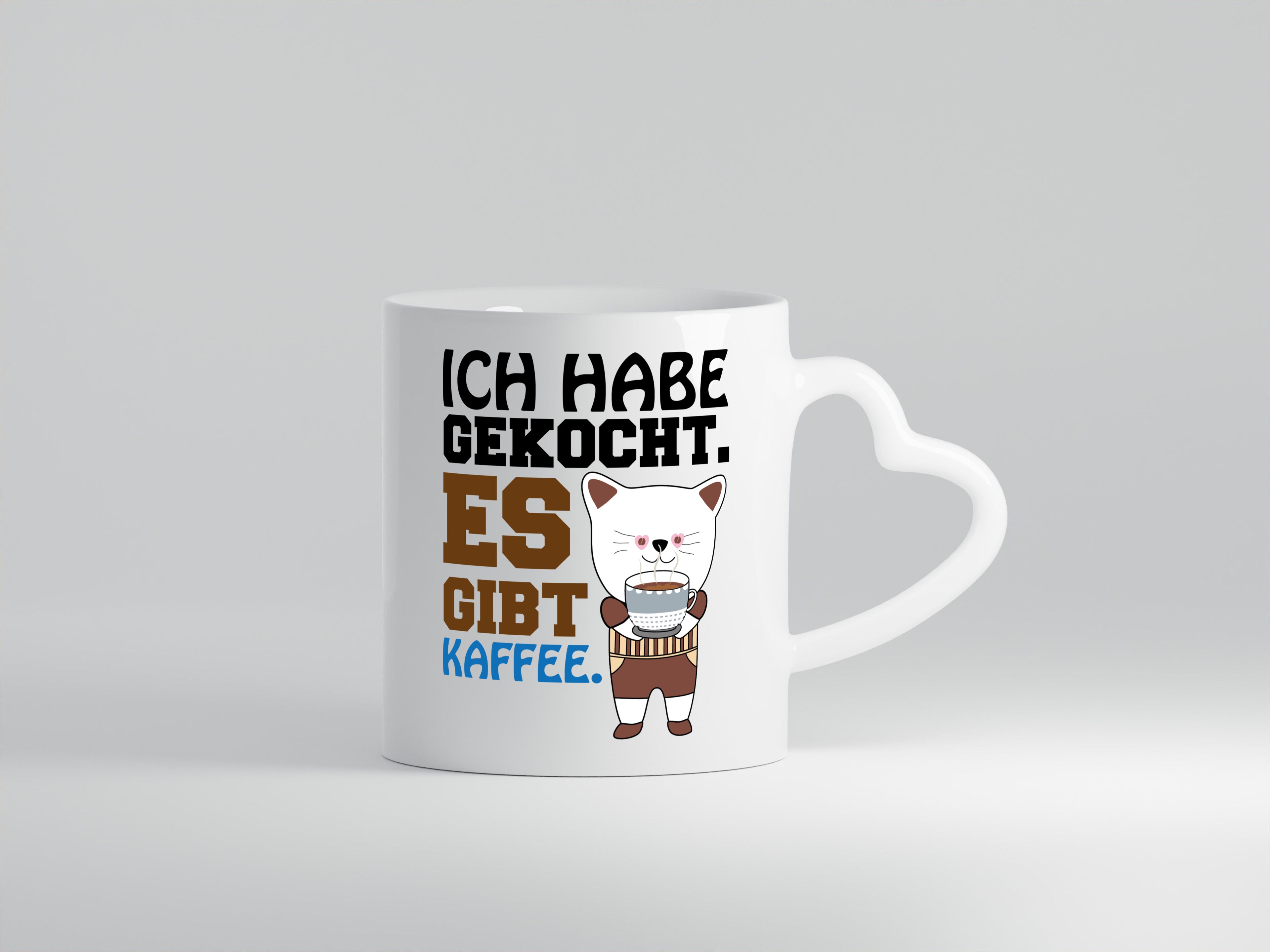 Es gibt Kaffee - Herzhenkel Tasse - Kaffeetasse / Geschenk / Familie