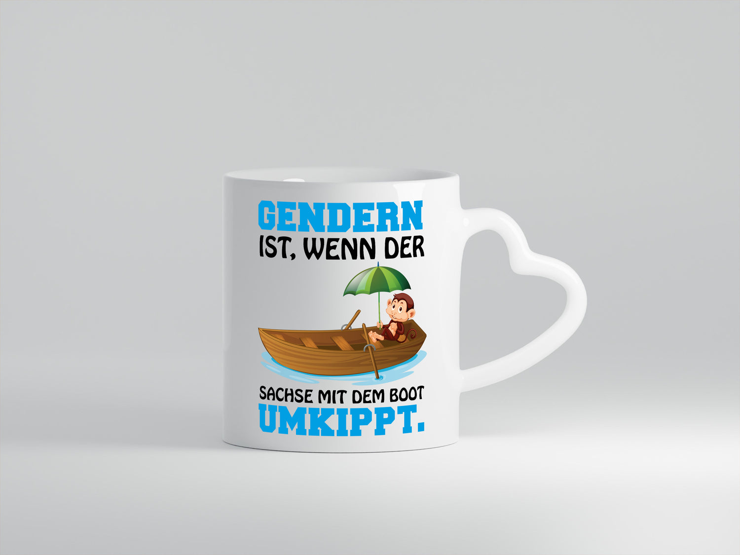 Der Sachse Kippt um - Herzhenkel Tasse - Kaffeetasse / Geschenk / Familie