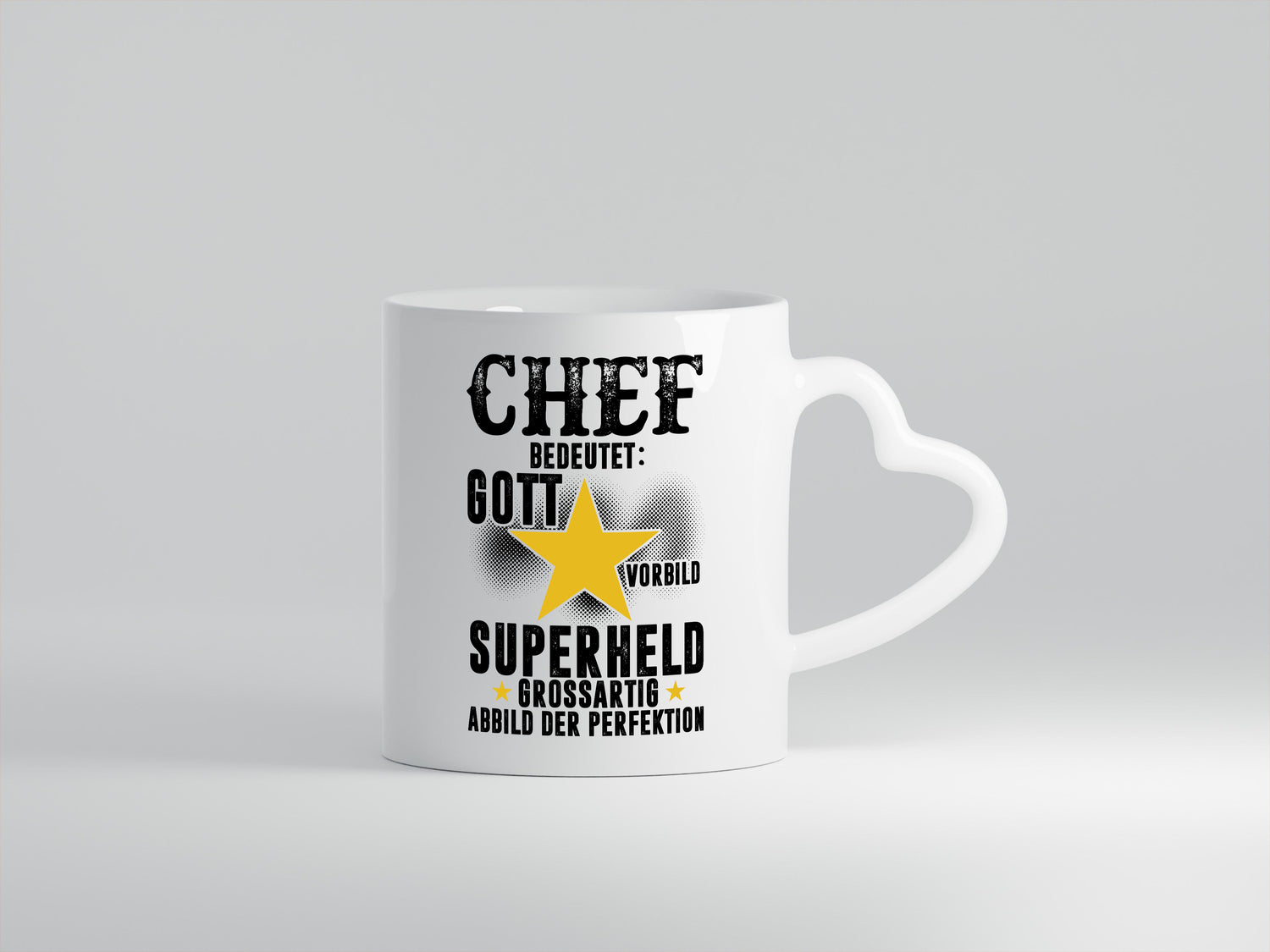 Bedeutung von Chef | Führungskraft | Vorgesetzter - Herzhenkel Tasse - Kaffeetasse / Geschenk / Familie