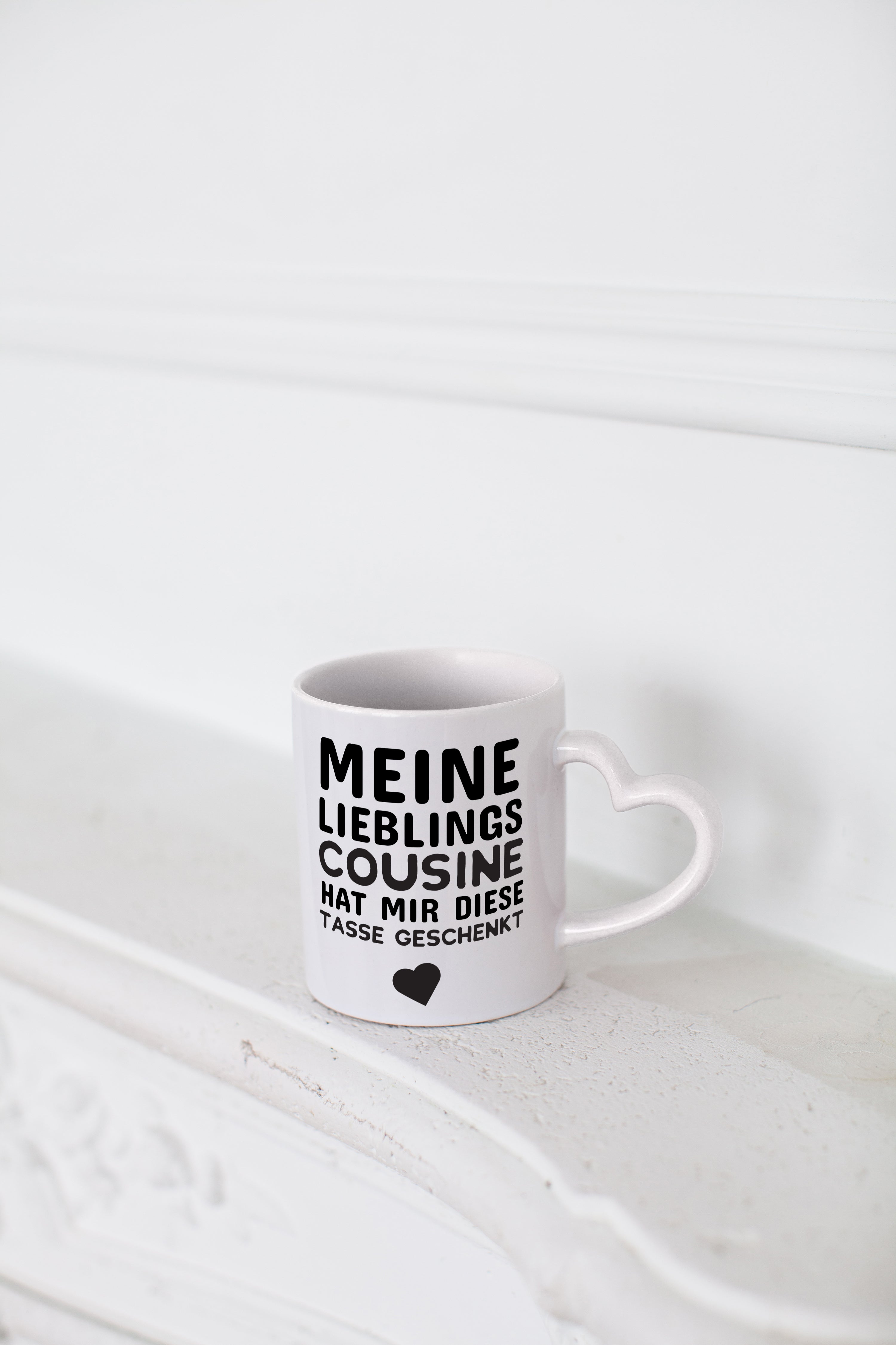 Lieblingscousine | Cousine Tasse | Cousinen Humor - Herzhenkel Tasse - Kaffeetasse / Geschenk / Familie